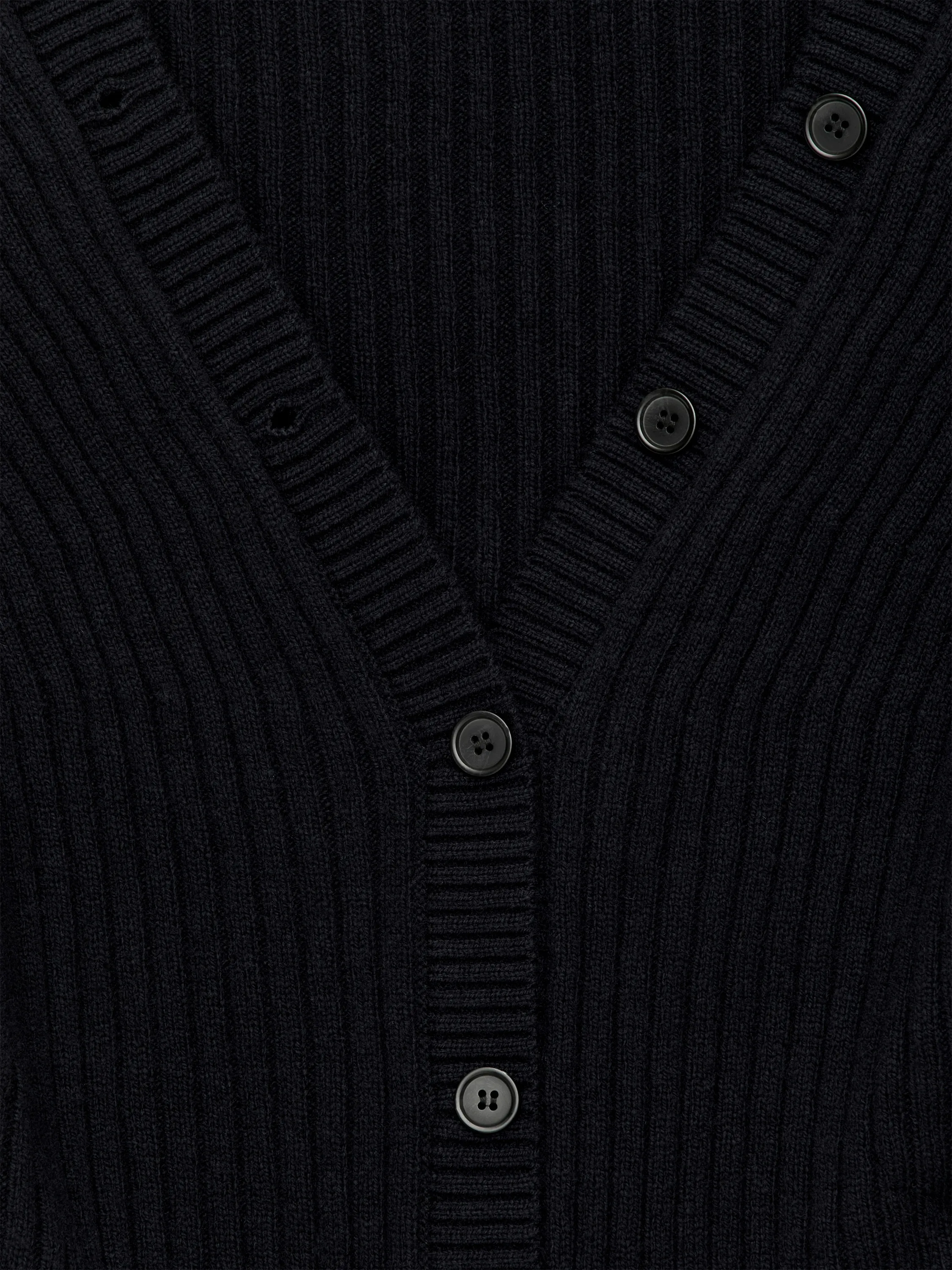 Cardigan en maille côtelée - Bleu foncé