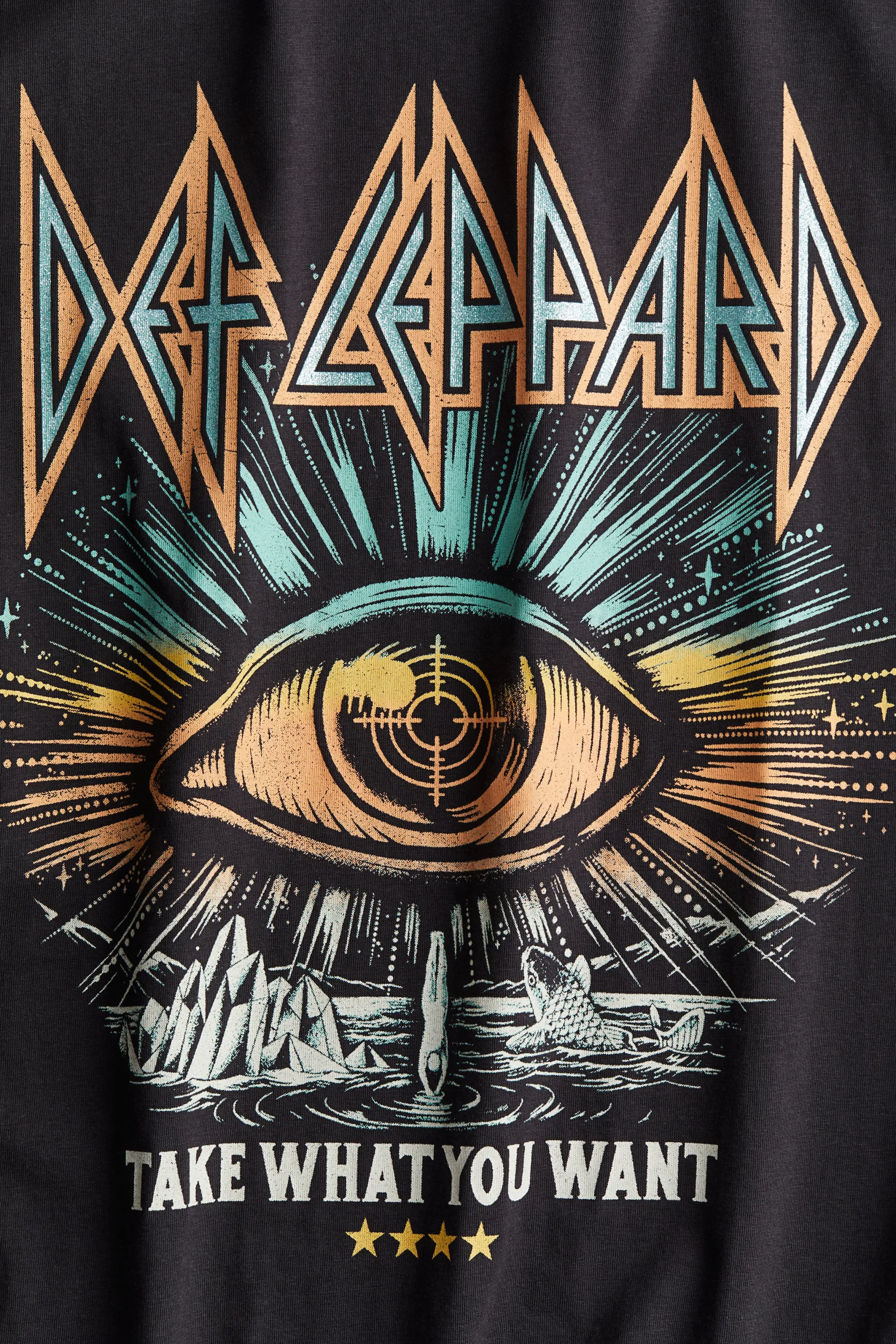 T-shirt oversize imprimé - Gris foncé/Def Leppard