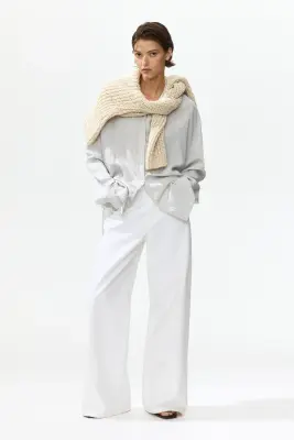 Chemise oversize - Blanc/rayures bleues — photo 2