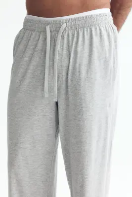 Pantalon Relaxed Fit en jersey - Gris clair chiné — photo 2