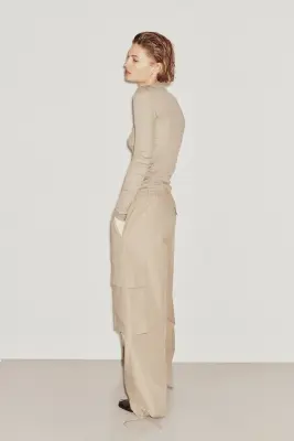 Pantalon cargo en coton - Taupe — photo 3