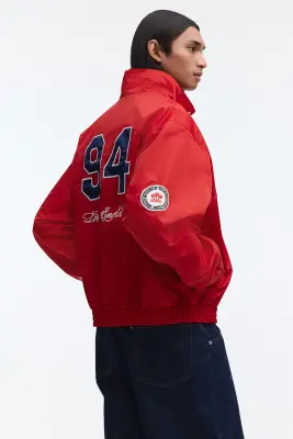 Veste de survêtement brodée Loose Fit en nylon - Rouge/Sports Archives — photo 3