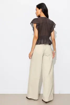 Pantalon large en toile Femme — photo 4