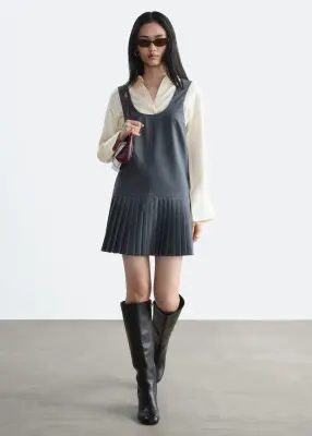 Robe plissée à superpositions - Gris — photo 1