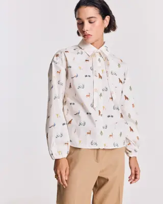 Chemise Ingrid imprimé Golf écru — photo 1