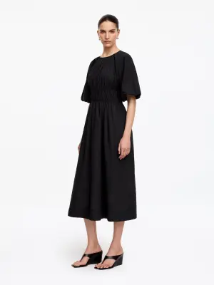 Robe longue en lyocell et coton - Noir — photo 1