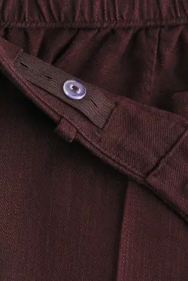 MAMA Pantalon chic en lin mélangé - Marron foncé — photo 4