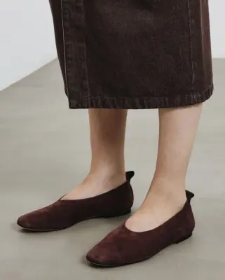 Nouveau ! POMANDÈRE Chaussures Slippers Suède M114 Burgundy — photo 3