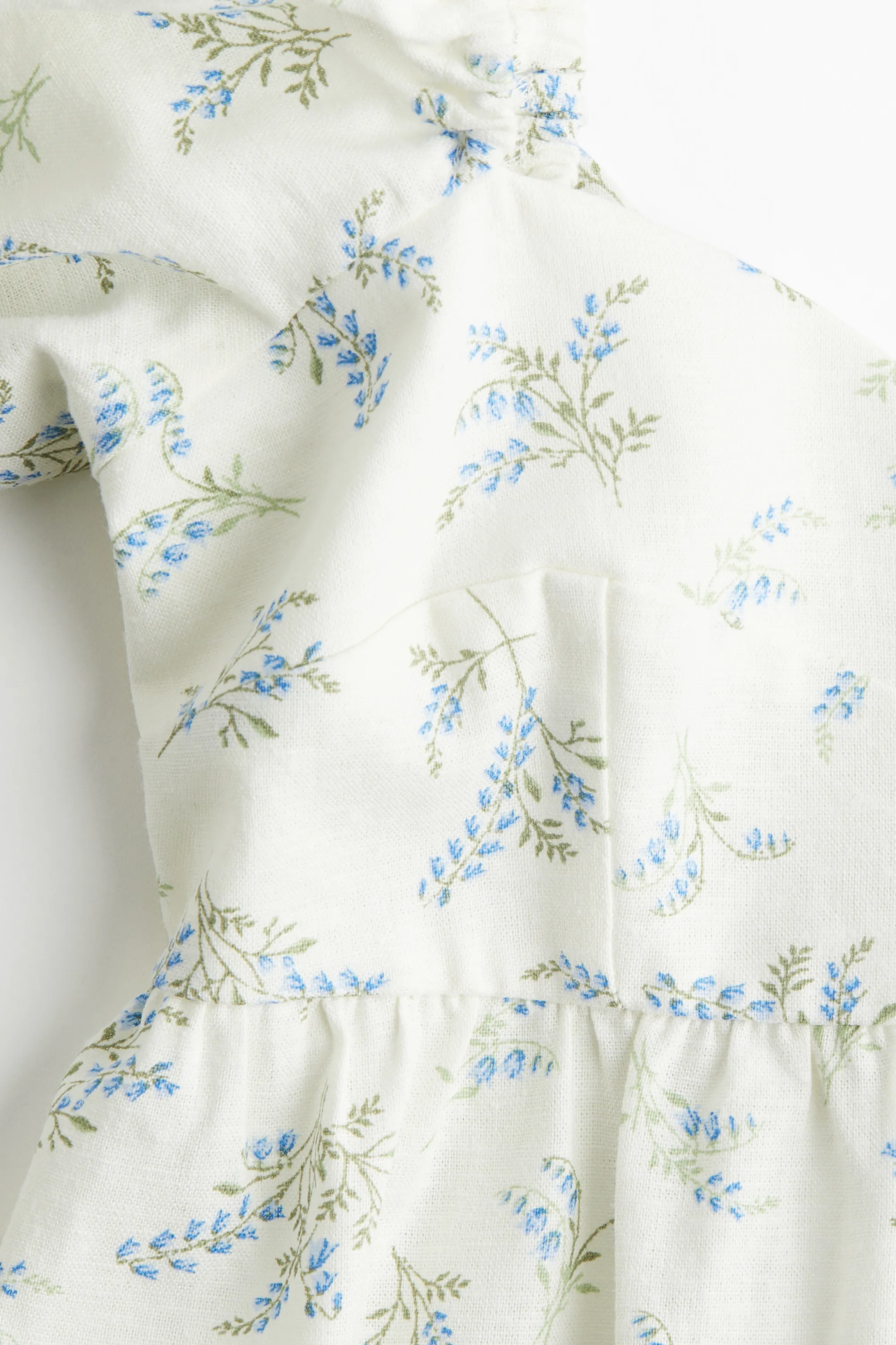 Robe à manches bouffantes - Crème/fleuri