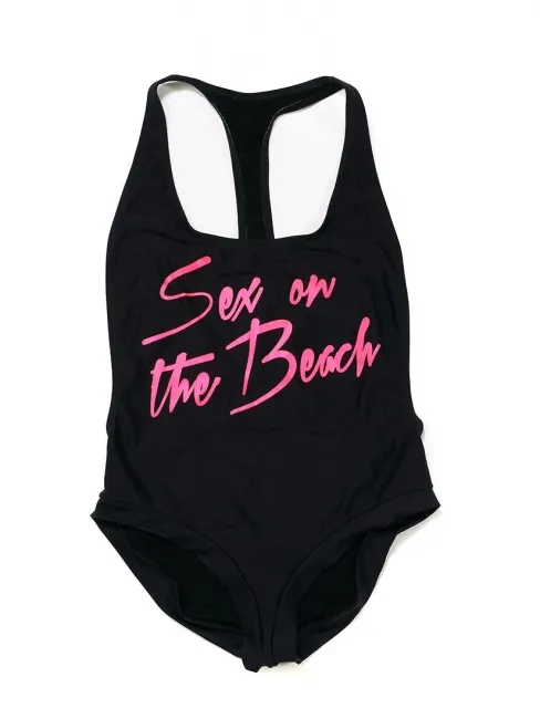 Maillot de bain une pièce SEX ON THE BEACH noir et rose Px boutique 175€ Taille 36