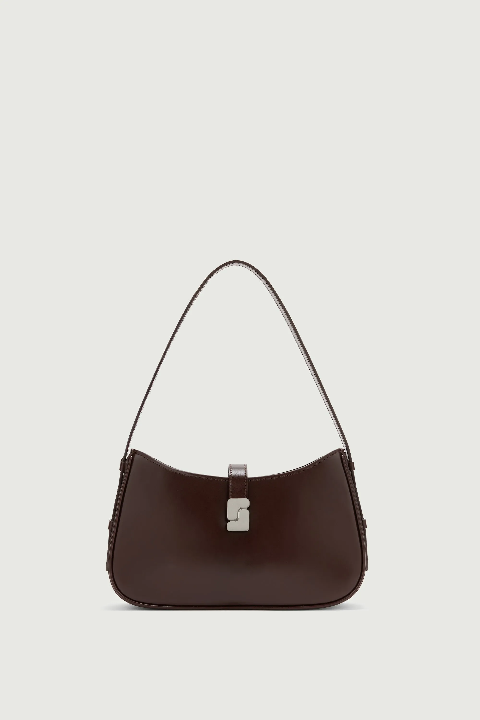 SAC BONNIE CHOCOLAT FERMOIR ARGENTÉ
