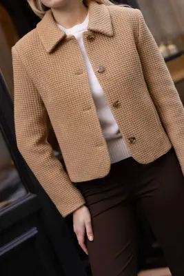 Melanie Wool Short Coat - Beige — photo 2
