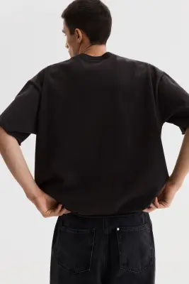 T-shirt boxy Oversized Fit - Marron foncé/Reality Bites — photo 3