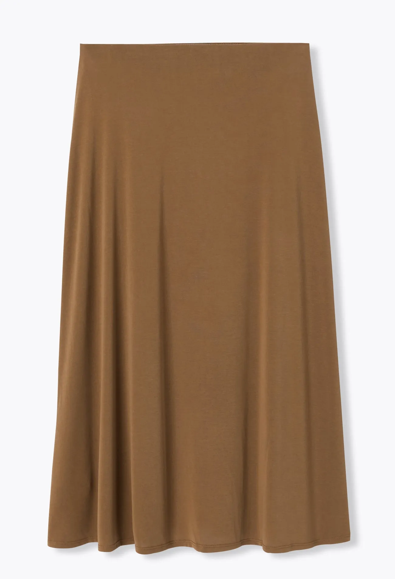 Jupe midi en jersey uni