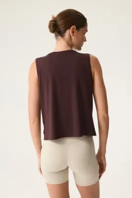 Débardeur de sport boxy DryMove™ - Prune chocolat — photo 2