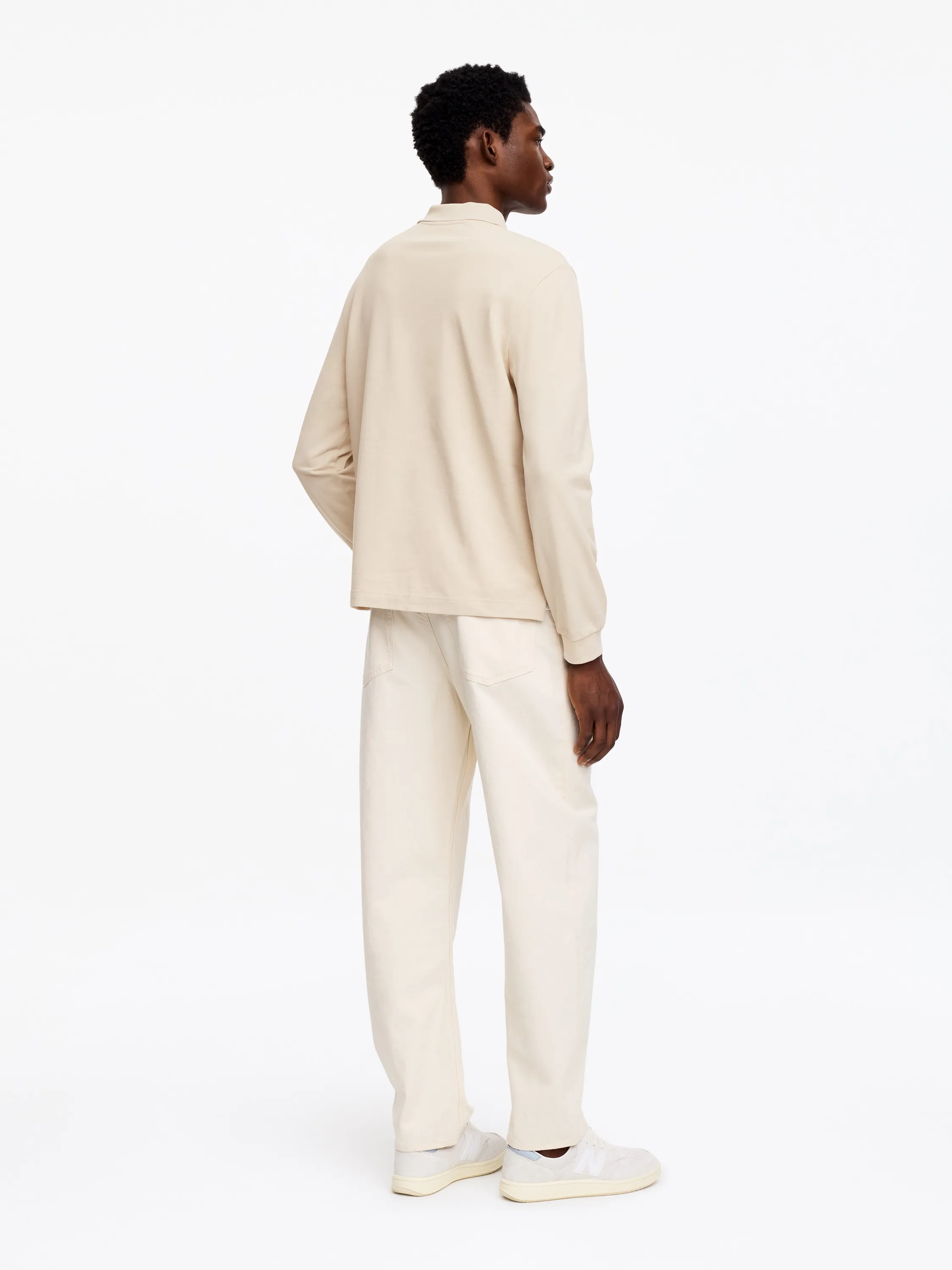 Polo en piqué de coton - Blanc cassé