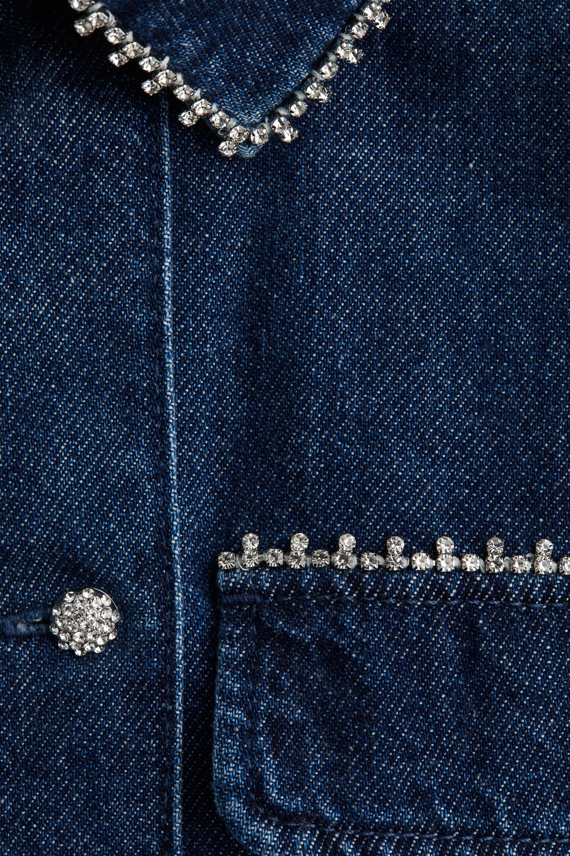 Robe ornementée en denim - Bleu denim foncé