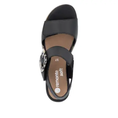 Sandales Remonte D2L53-00 Noires - Lacets Velcro Grande Pointure Femme — photo 4