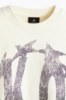 T-shirt Relaxed Fit à manches longues - Crème/K.O — photo 5