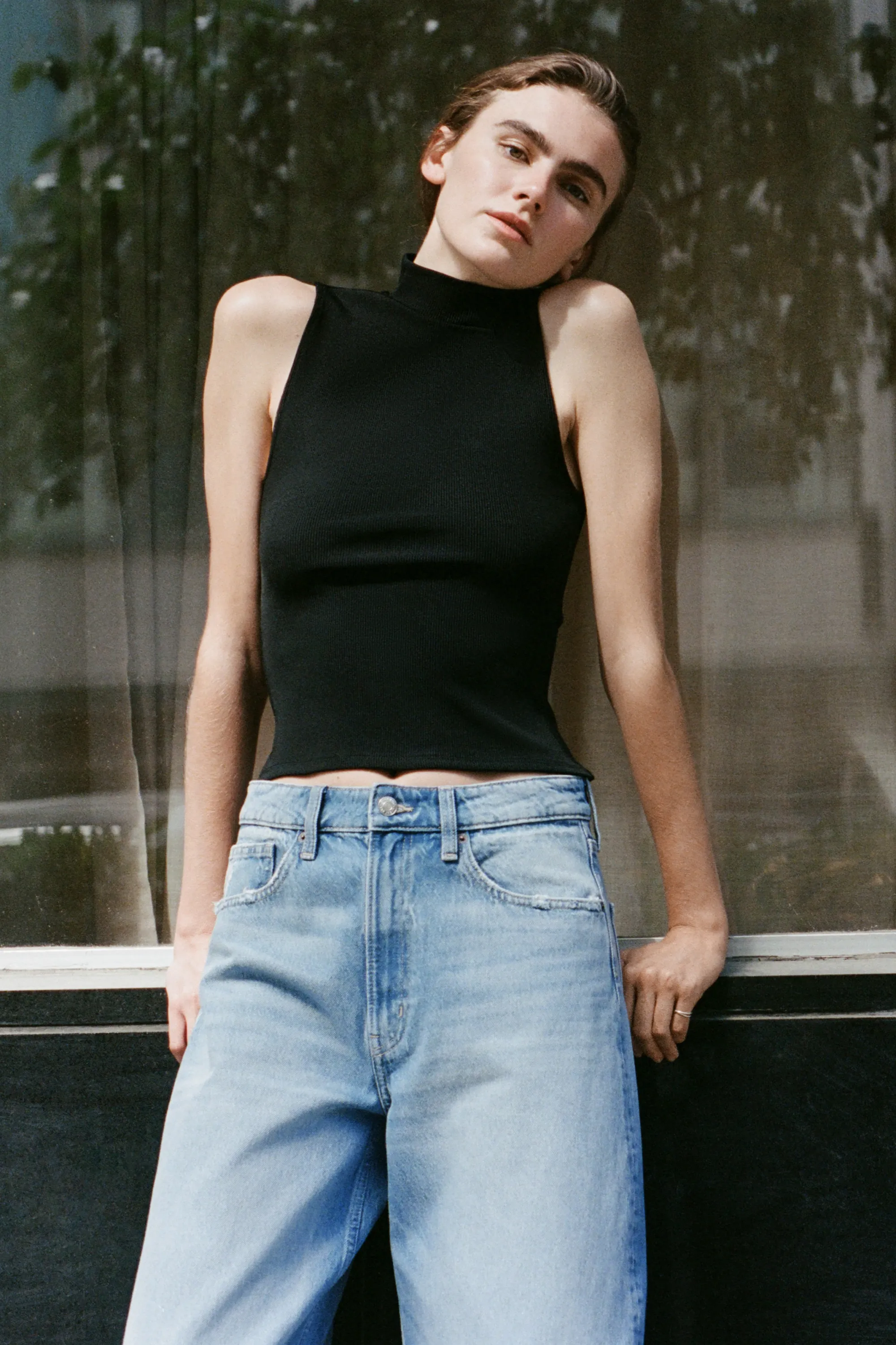 Barrel High Waist Jeans - Bleu denim clair