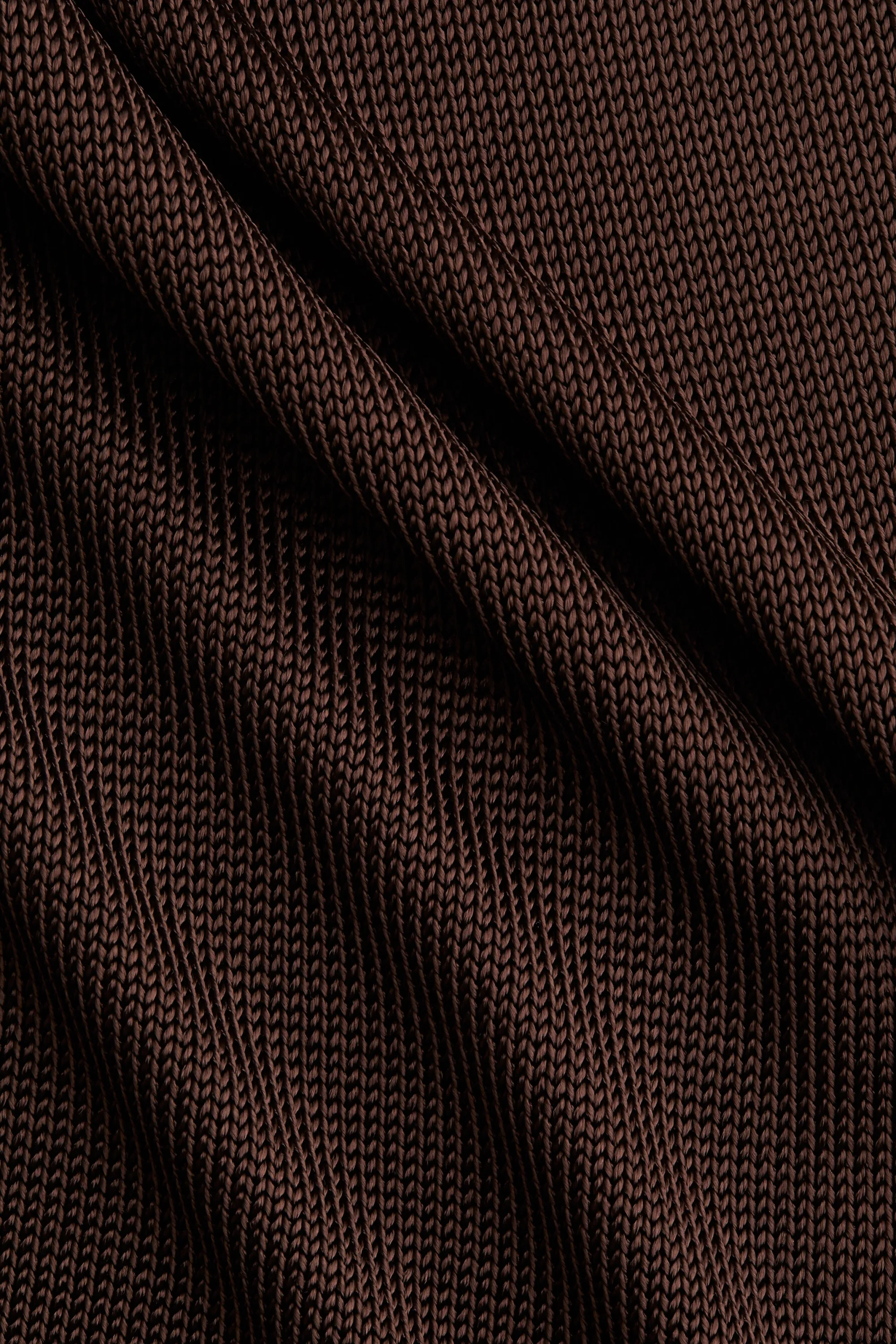 Robe caftan à bords frangés - Marron foncé