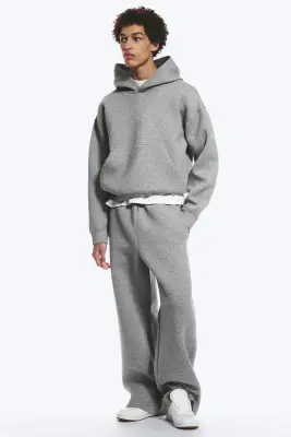 Sweat à capuche en scuba Simon - Gris chiné — photo 2