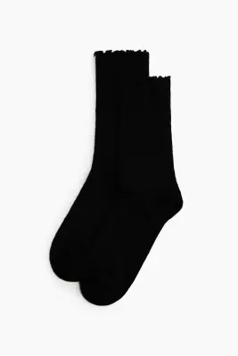 Lot de 5 paires de chaussettes en maille pointelle - Noir — photo 1