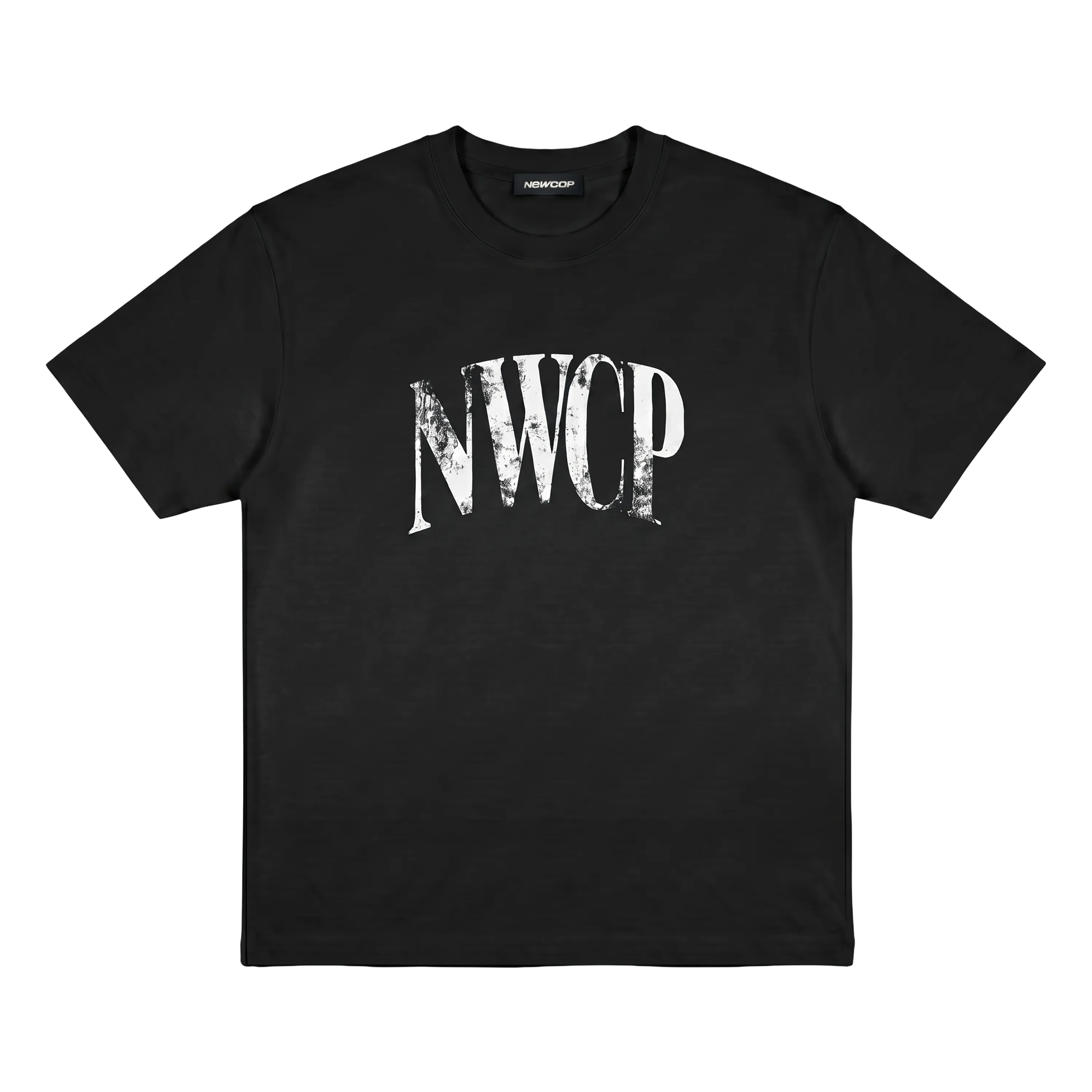 Black Distressed Logo Tee