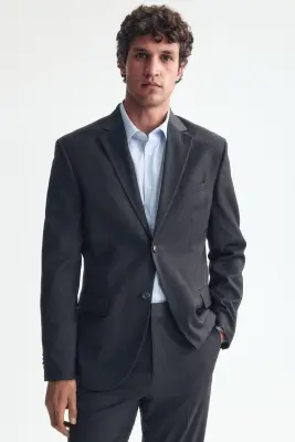 Veste Regular Fit à fermeture droite - Gris foncé — photo 2