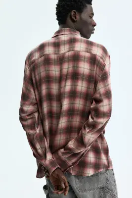 Chemise Relaxed Fit - Rose/carreaux — photo 1
