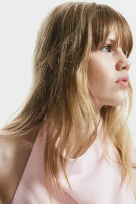 Robe dos nu à effet drapé - Rose pâle — photo 2