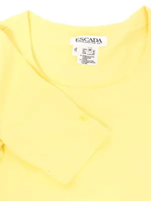 T-shirt manches courtes en coton stretch jaune poussin col rond Prix boutique 250€ Taille 36 — photo 3