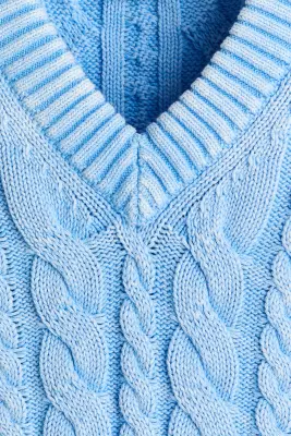 Pull sans manches Relaxed Fit en coton - Bleu ancien clair — photo 5