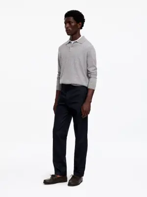 Pantalon classique en coton et lin - Dark Blue — photo 2