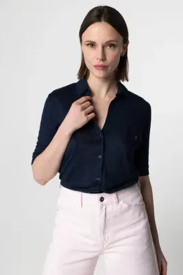 Chemise en lin et élasthanne — photo 3