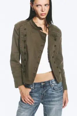 Veste croisée - Vert kaki foncé — photo 2
