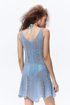 Robe façon crochet - Bleu ancien clair — photo 2