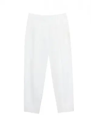 Pantalon cigarette taille haute en lin et coton blanc Prix boutique 445€ Taille XS — photo 1