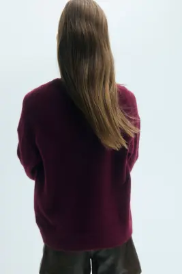 Pull loose - Rouge foncé — photo 2