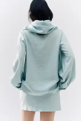 Chemise avec foulard - Turquoise ancien clair — photo 3