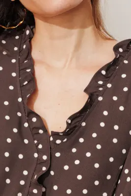 Robe courte à pois Femme — photo 5