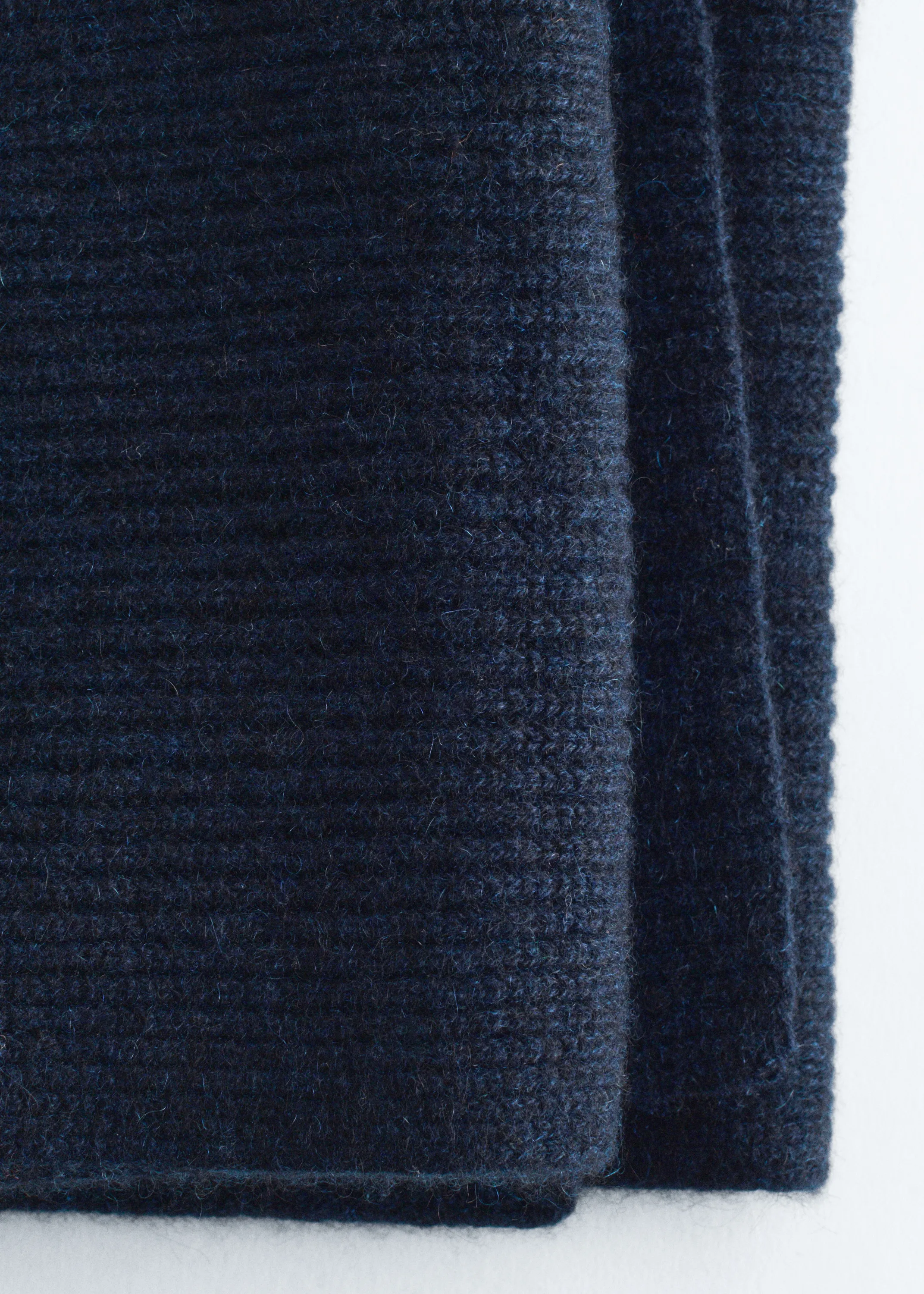 Écharpe tricotée en cachemire - Bleu marine