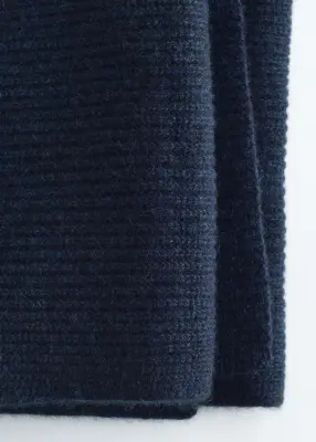 Écharpe tricotée en cachemire - Bleu marine — photo 1