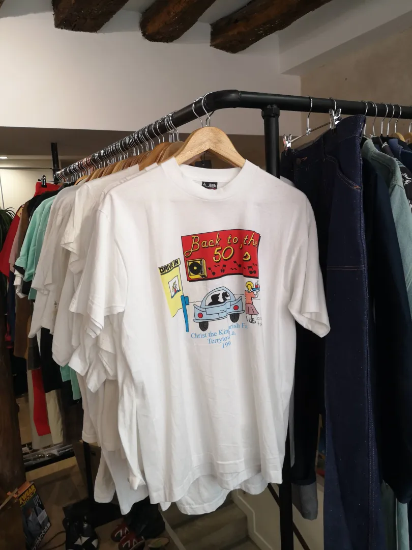 T-shirt vintage blanc "Back to the 50s"