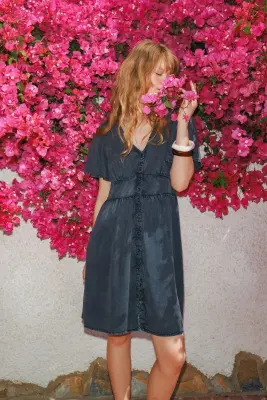 Robe courte en lyocell Femme — photo 3