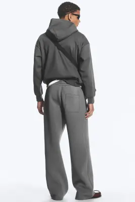 Pantalon en textile façon néoprène Loose Fit - Gris foncé — photo 2