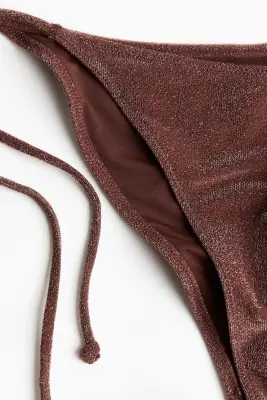 Bas de maillot Tanga à nouer - Marron foncé — photo 4