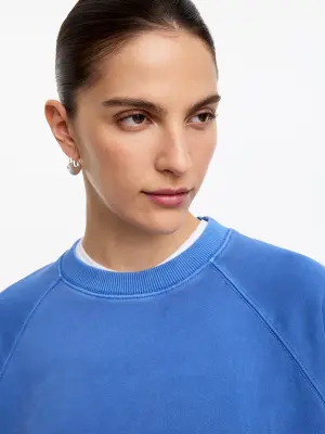 Sweat en tissu éponge - Bleu — photo 4