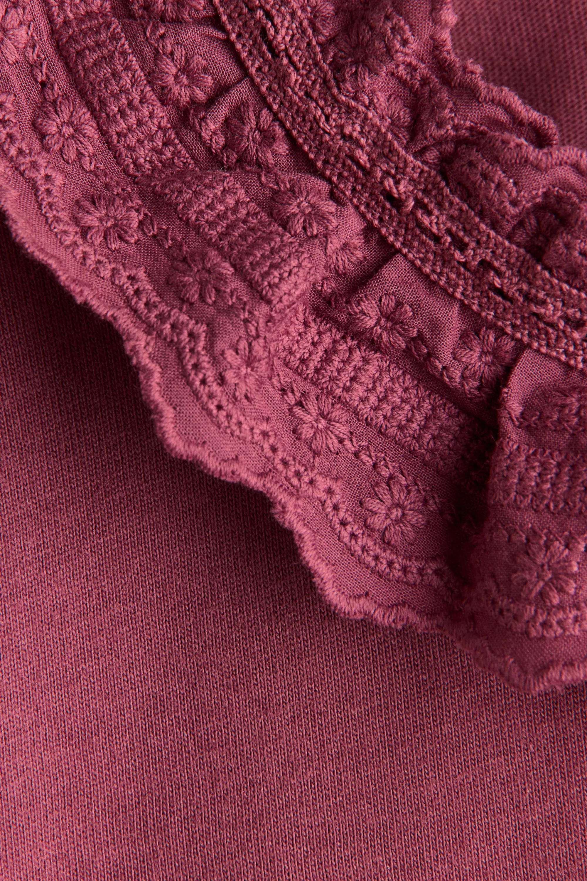 Blouse en coton avec col - Rose ancien foncé
