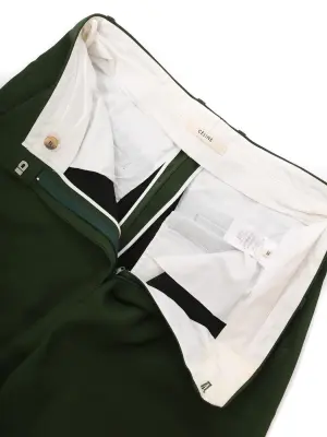 Pantalon par Phoebe Philo droit en crêpe vert et blanc Prix boutique 1200€ Taille 38 — photo 5